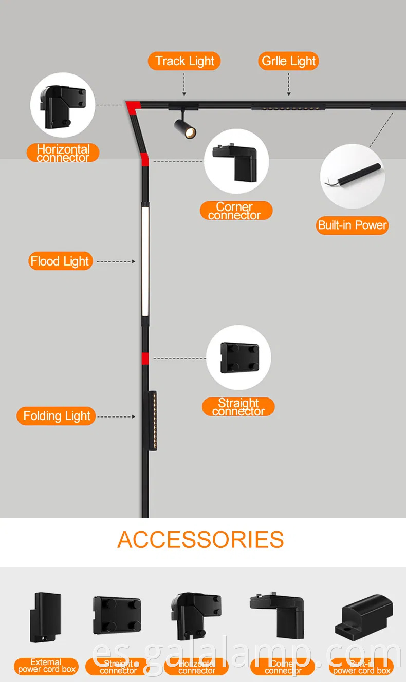 Erdu Techo lineal 48V 35 mm Rarestro delgado Sistema de luz magnética Luz de vía ultra delgada Famba de mazorca montada en la superficie LED LED Magnetic L